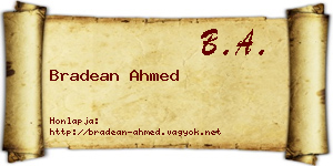 Bradean Ahmed névjegykártya
